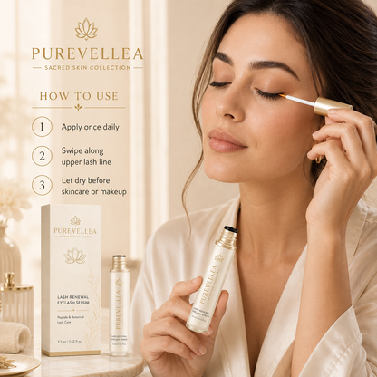 PUREVELLEA® Lash Renewal Eyelash Serum – Peptide & Botanical Lash Care