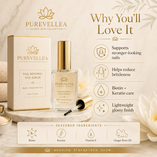 PUREVELLEA® Nail Renewal Nail Serum – Biotin + Keratin Nail Care