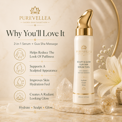PUREVELLEA® Sculpt & Glow Gua Sha Serum Tool