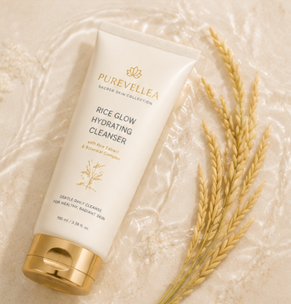 PUREVELLEA® Rice Glow Hydrating Cleanser – Gentle Daily Face Wash with Rice Extract
