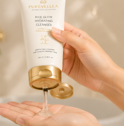 PUREVELLEA® Rice Glow Hydrating Cleanser – Gentle Daily Face Wash with Rice Extract